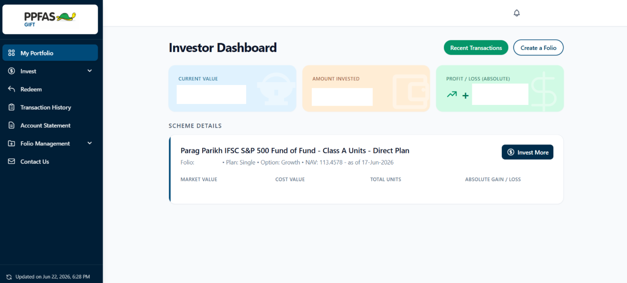 Portfolio dashboard