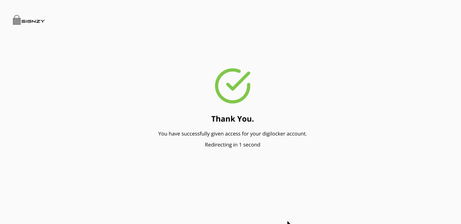 DigiLocker verification success screen