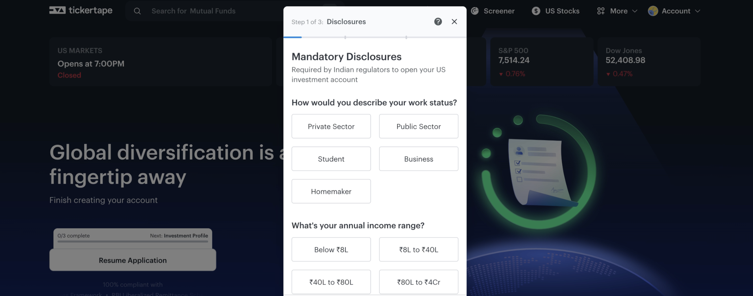 Tickertape mandatory disclosures step